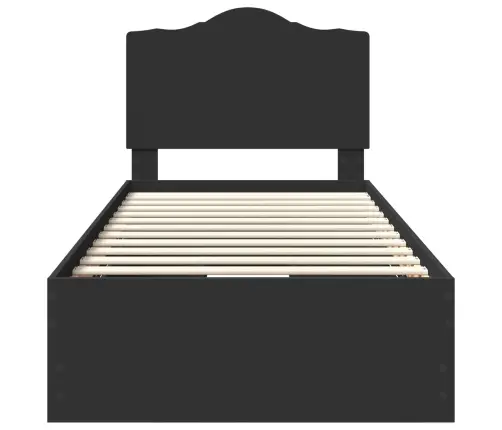 Voodi Raam Sahtliga Peaga Must 90 X 200 Cm Inseneripuit