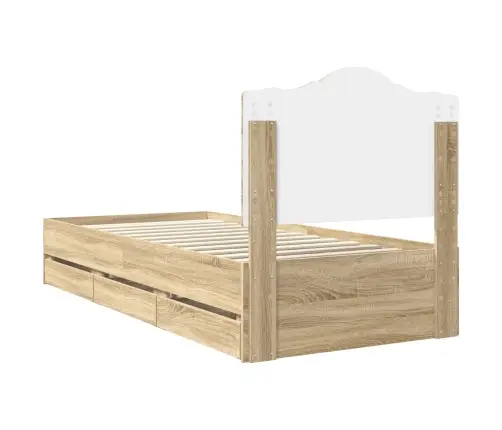 Gultas Rāmis Sonoma Ozols 90 X 200 Cm Inženieru Koks Vidaxl