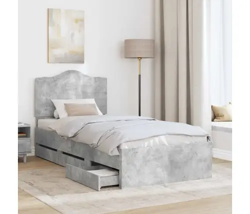 Lovos Rėmas Betono Pilka 75 X 190 Cm Inžinerinė Mediena