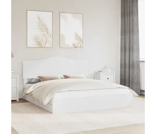 Gultas Rāmis Ar Atvilktni Balts 200 X 200 Cm Inženierijas Koks Vidaxl