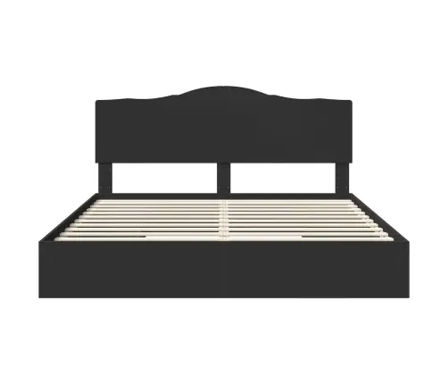 Gultas Rāmis Ar Atvilktni Melna 200 X 200 Cm Inženierijas Koks Vidaxl