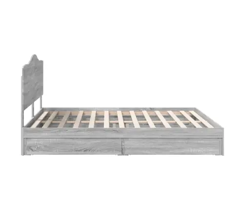Gultas Rāmis Pelēks Sonoma 200 X 200 Cm Inženierijas Koks Vidaxl