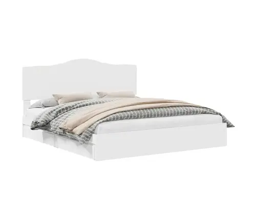 Saugos Lova Su Galvūgalio Balta 180 X 200 Cm Apdirbta Mediena