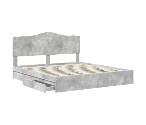 Saugos Lova Betono Pilka 180 X 200 Cm Apdirbta Mediena