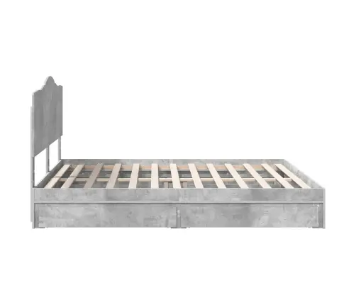Saugos Lova Betono Pilka 180 X 200 Cm Apdirbta Mediena