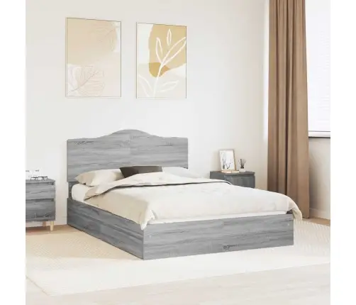 Gultas Rāmis Pelēks Sonoma 160 X 200 Cm Inženierijas Koks Vidaxl