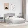 Gultas Rāmis Pelēks Sonoma 160 X 200 Cm Inženierijas Koks Vidaxl