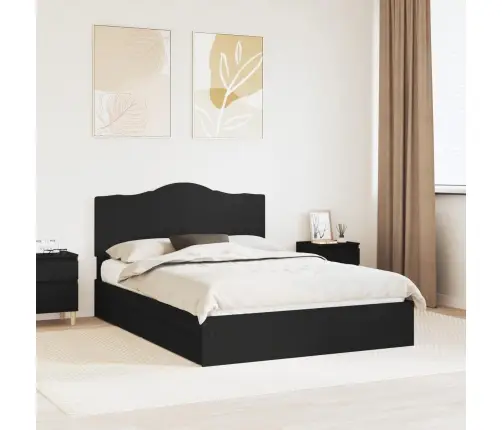 Gultas Rāmis Ar Atvilktni Melna 150 X 200 Cm Inženierijas Koks Vidaxl