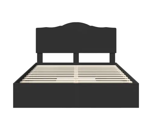 Gultas Rāmis Ar Atvilktni Melna 150 X 200 Cm Inženierijas Koks Vidaxl