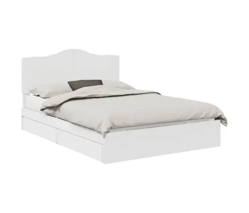 Glabāšanas Gulta Balts 140 X 190 Cm Inženierijas Koks Vidaxl