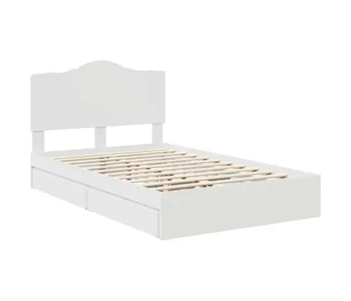 Glabāšanas Gulta Balts 135 X 190 Cm Inženierijas Koks Vidaxl