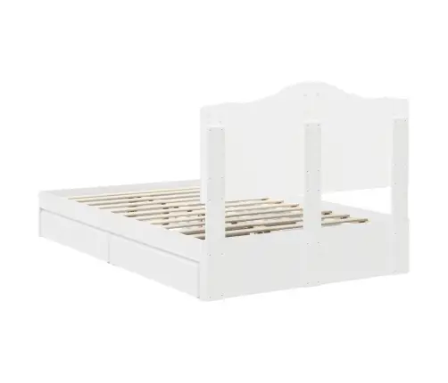 Glabāšanas Gulta Balts 135 X 190 Cm Inženierijas Koks Vidaxl