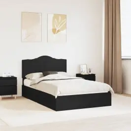 Laos Voodi Peaga Sahtliga Must 135 X 190 Cm Tehispuit