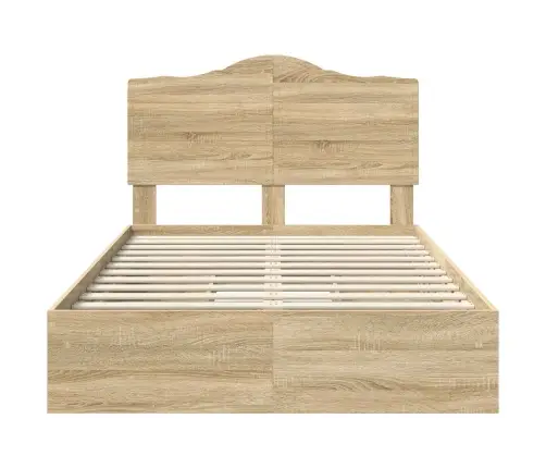 Glabāšanas Gulta Sonoma Ozols 135 X 190 Cm Inženierijas Koks Vidaxl