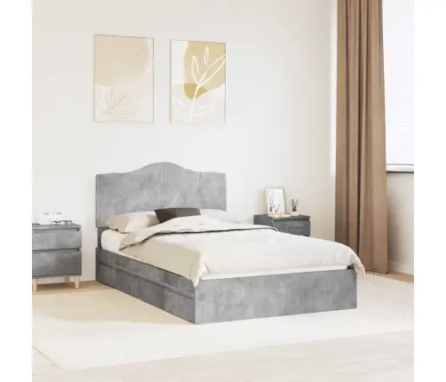 Lovos Rėmas Betono Pilka 135 X 190 Cm Apdirbta Mediena