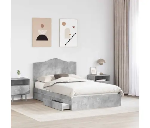 Lovos Rėmas Betono Pilka 135 X 190 Cm Apdirbta Mediena