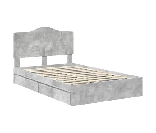 Lovos Rėmas Betono Pilka 135 X 190 Cm Apdirbta Mediena
