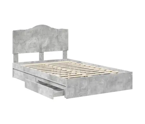 Lovos Rėmas Betono Pilka 135 X 190 Cm Apdirbta Mediena