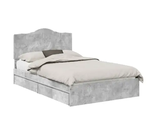 Lovos Rėmas Betono Pilka 135 X 190 Cm Apdirbta Mediena