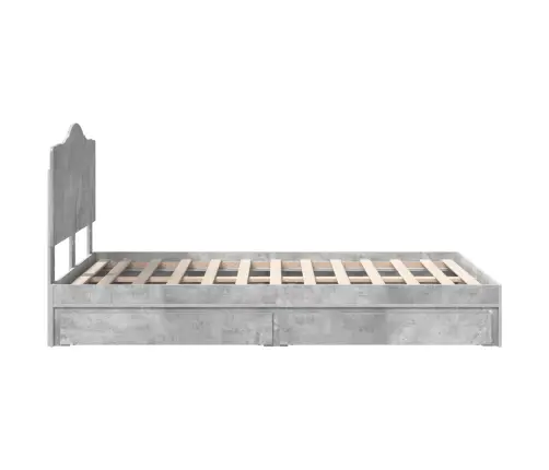 Lovos Rėmas Betono Pilka 135 X 190 Cm Apdirbta Mediena