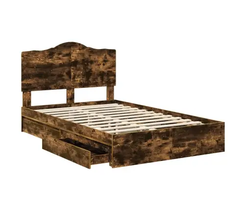 Saugos Lova Rūkyta Ąžuolas 120 X 200 Cm Apdirbta Mediena