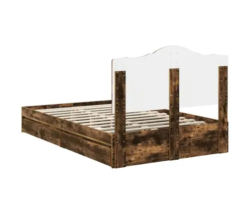 Saugos Lova Rūkyta Ąžuolas 120 X 200 Cm Apdirbta Mediena