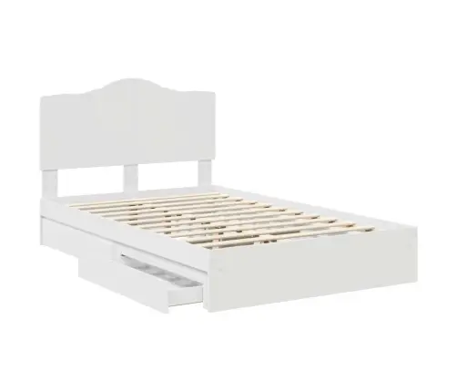 Gultas Rāmis Ar Atvilktni Balts 120 X 190 Cm Inženierijas Koks Vidaxl