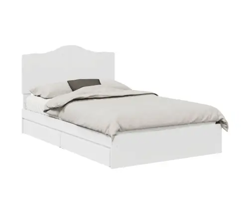 Gultas Rāmis Ar Atvilktni Balts 120 X 190 Cm Inženierijas Koks Vidaxl