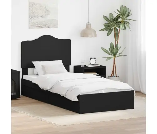 Gultas Rāmis Ar Atvilktni Melna 100 X 200 Cm Inženierijas Koks Vidaxl