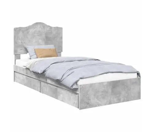 Laos Voodi Peaga Sahtliga Betoonhall 100 X 200 Cm Tehispuit