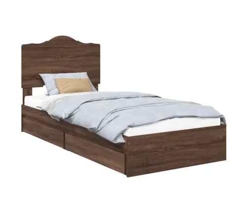 Saugos Lova Rudas Ąžuolas 100 X 200 Cm Apdirbta Mediena