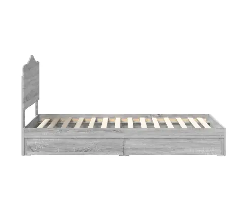 Gultas Rāmis Pelēks Sonoma 90 X 200 Cm Inženierijas Koks Vidaxl