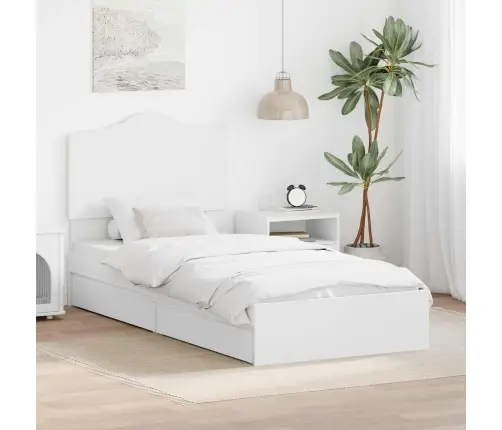 Gultas Rāmis Ar Atvilktni Balts 90 X 190 Cm Inženierijas Koks Vidaxl