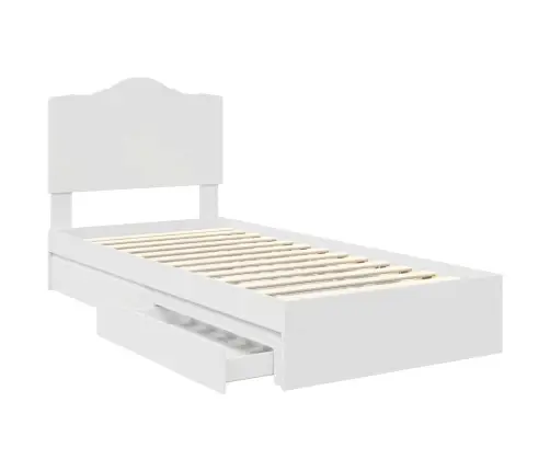 Gultas Rāmis Ar Atvilktni Balts 90 X 190 Cm Inženierijas Koks Vidaxl