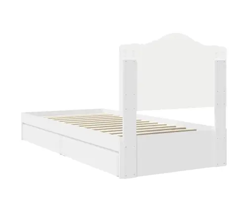 Gultas Rāmis Ar Atvilktni Balts 90 X 190 Cm Inženierijas Koks Vidaxl