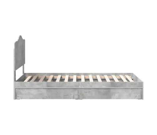 Gultas Rāmis Betona Pelēks 90 X 190 Cm Inženierijas Koks Vidaxl