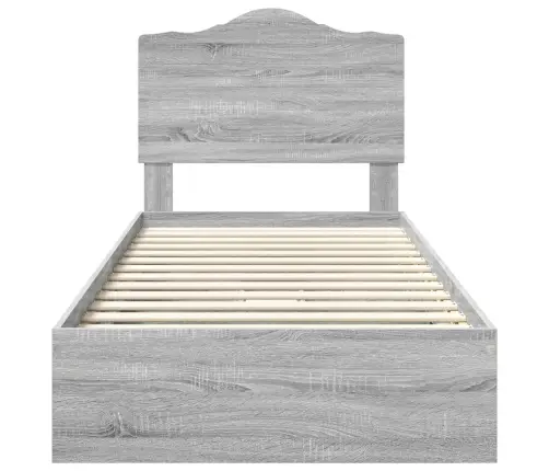 Gultas Rāmis Pelēks Sonoma 90 X 190 Cm Inženierijas Koks Vidaxl