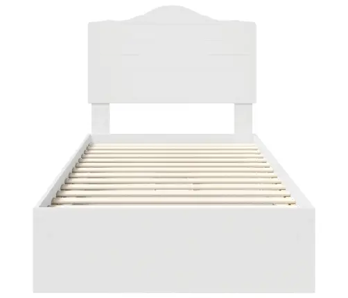 Saugos Lova Su Galvūgalio Balta 75 X 190 Cm Apdirbta Mediena