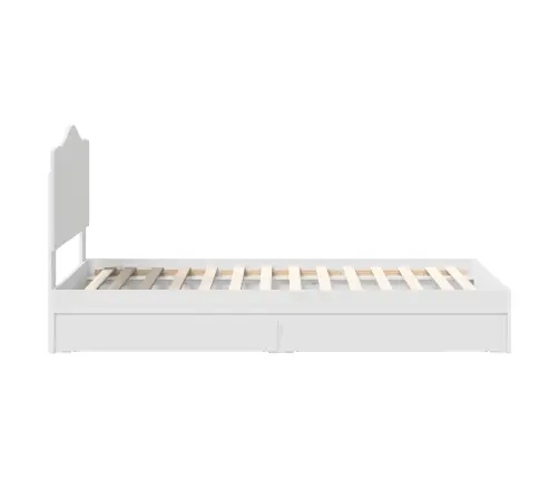 Saugos Lova Su Galvūgalio Balta 75 X 190 Cm Apdirbta Mediena