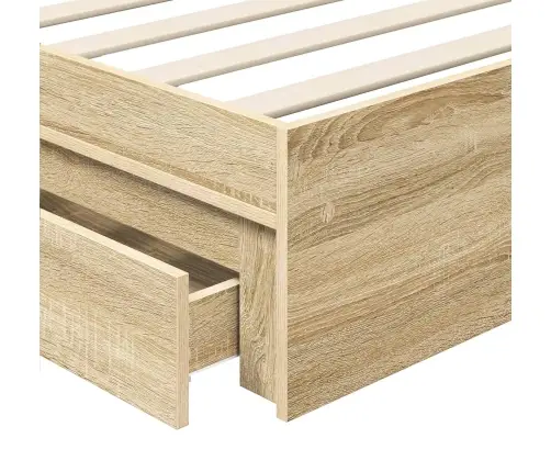 Gultas Rāmis Sonoma Ozols 75 X 190 Cm Inženierijas Koks Vidaxl