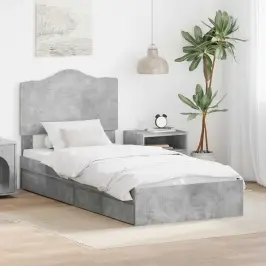 Glabāšanas Gulta Betona Pelēks 75 X 190 Cm Inženierijas Koks Vidaxl