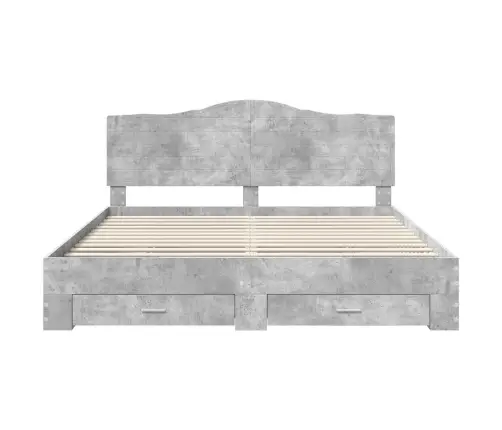 Voodi Raam Peaga Sahtliga Betoonhall 200 X 200 Cm Tehispuit