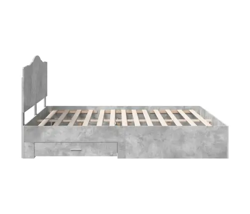 Voodi Raam Peaga Sahtliga Betoonhall 200 X 200 Cm Tehispuit