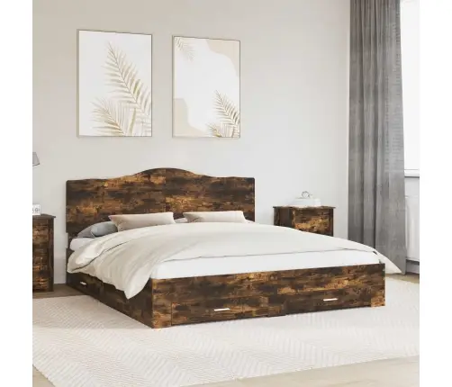 Lovos Rėmas Rūkyta Ąžuolas 200 X 200 Cm Apdirbta Mediena