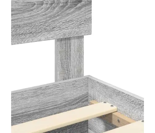 Gultas Rāmis Pelēks Sonoma 200 X 200 Cm Inženierijas Koks Vidaxl