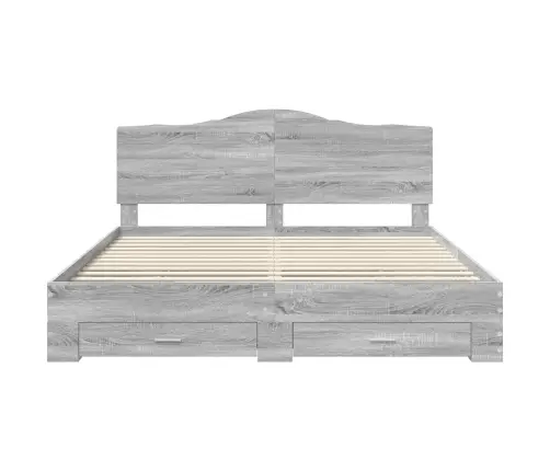 Gultas Rāmis Pelēks Sonoma 200 X 200 Cm Inženierijas Koks Vidaxl