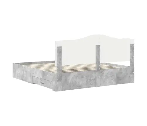 Voodi Raam Peaga Sahtliga Betoonhall 180 X 200 Cm Tehispuit