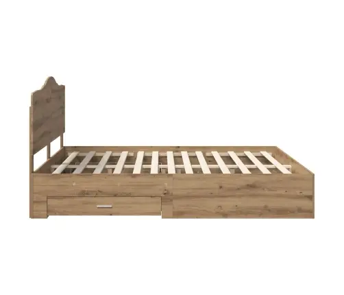 Gultas Rāmis Artisānā Ozols 180 X 200 Cm Inženierijas Koks Vidaxl