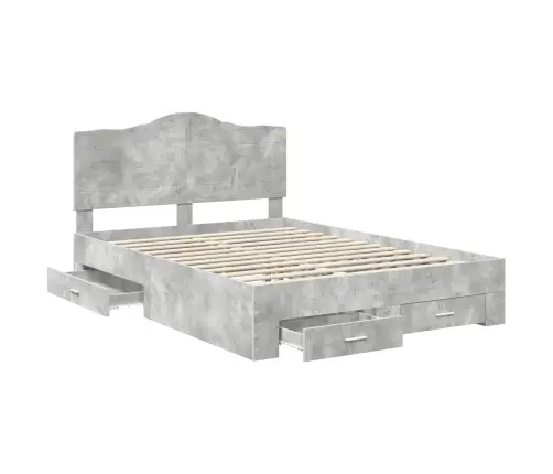 Voodi Raam Peaga Sahtliga Betoonhall 150 X 200 Cm Tehispuit