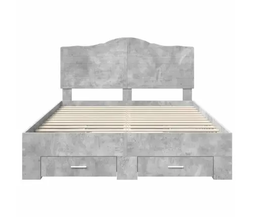 Voodi Raam Peaga Sahtliga Betoonhall 150 X 200 Cm Tehispuit